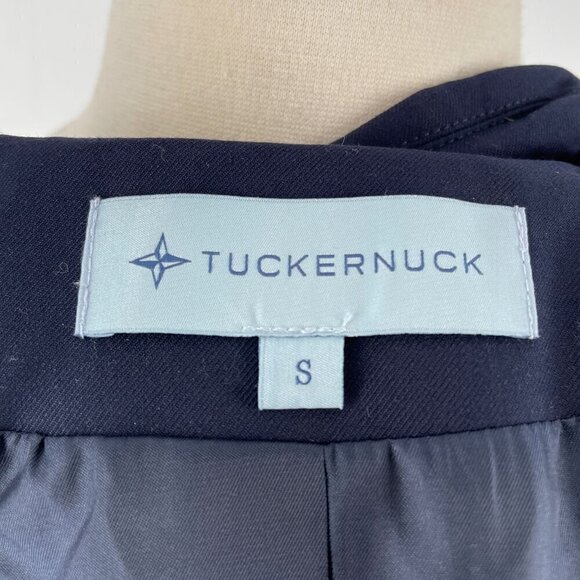 Tuckernuck Hawthorne Blazer Navy Blue Longline Single Breasted Two Button Small - Picture 13 of 15